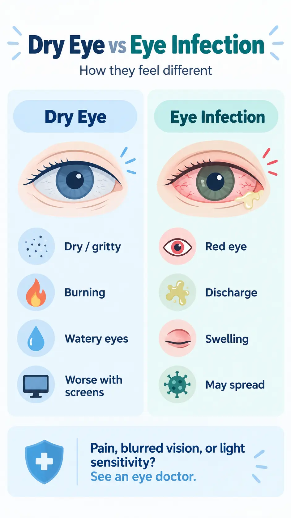 Difference Between Dry Eye and Eye Infection: How to Know What Your Eyes Are Trying to Tell You 1 Difference Between Dry Eye and Eye Infection